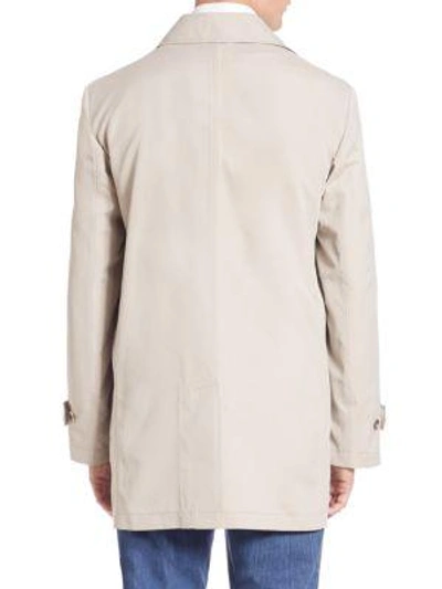 Shop Isaia Double-face Trench Coat In Beige
