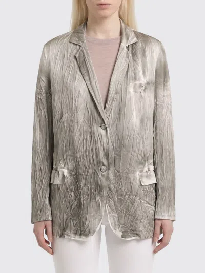 Avant Toi Grey Solid Notched Lapel Blazer In Gray