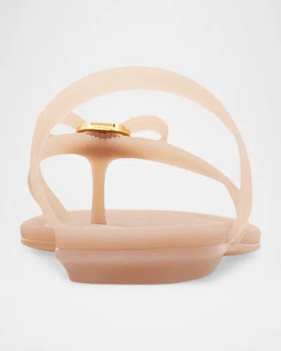 Ferragamo Jealsa Rubber Flat Thong Sandals In Pink