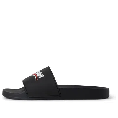 Balenciaga Embossed Logo Slip-on Sandals With Moulded Footbed In Multi