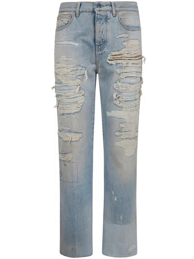 Amiri Distressed-effect Denim Jeans In Multi