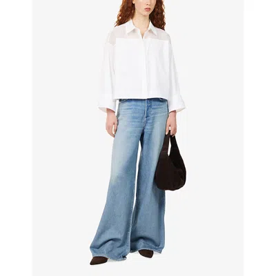 Rag & Bone Elly Short Sleeve Shirt In White