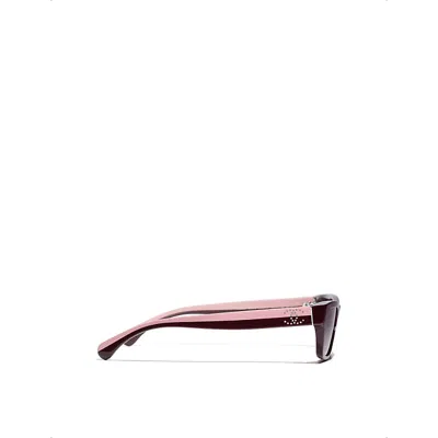 Chanel Womens Red Ch5564b Rectangular-frame Acetate Sunglasses In Red