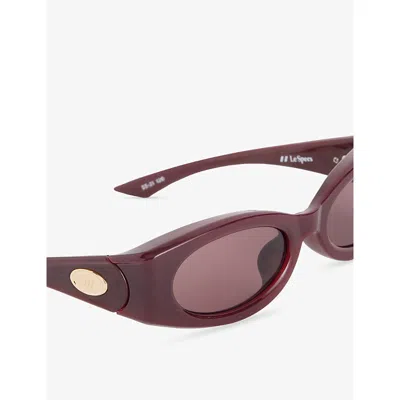Le Specs Womens Burgundy Glacier Wrap-frame Acetate Sunglasses In Purple