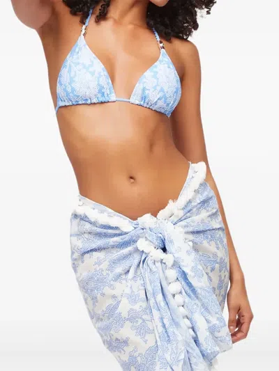 Heidi Klein 플라야 파라이소 페이즐리 프린트 사롱 In Blue
