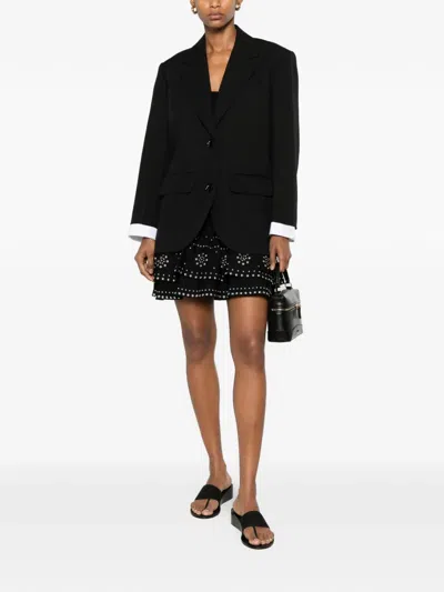Sandro Satin-back Wool Blazer In Black