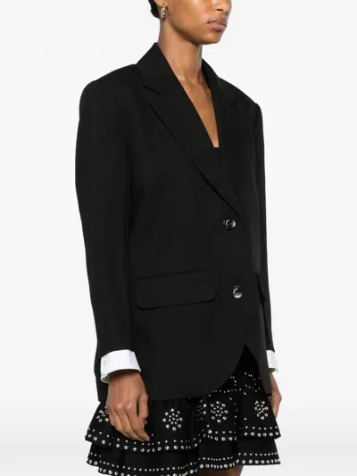 Sandro Satin-back Wool Blazer In Black