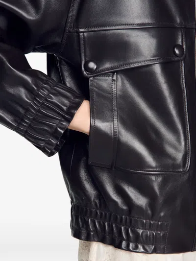 Sandro Leather Jacket In Black