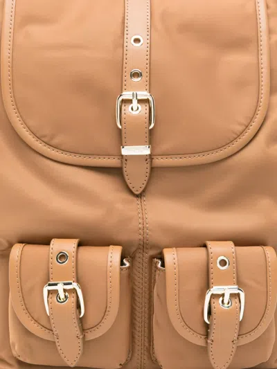 Maje Buckle-detail Backpack In Brown