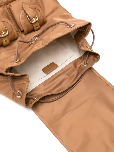 Maje Buckle-detail Backpack In Brown