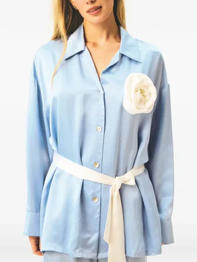 Sleeper The Rose Oversized Pajama Set In Blue