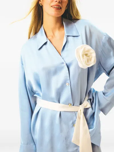 Sleeper The Rose Oversized Pajama Set In Blue