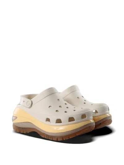 Crocs Mega Crush Perforated Mules In Neutral