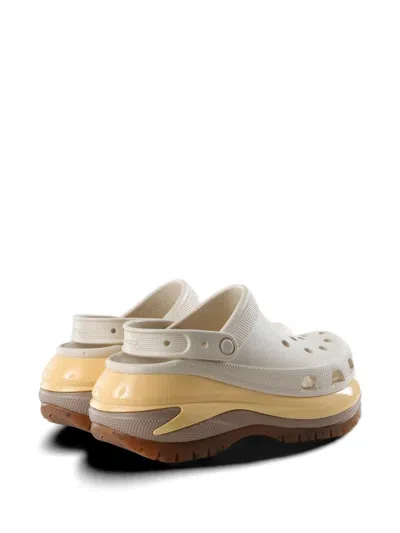 Crocs Mega Crush Perforated Mules In Neutral