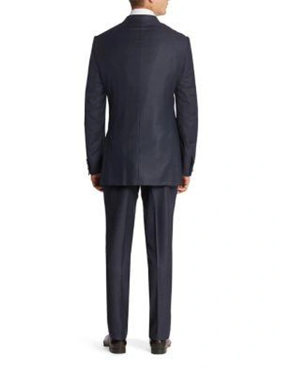Shop Ermenegildo Zegna Striped Wool Suit In Navy