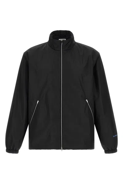 Jil Sander Polyester Jacket High Collar Elastic Cuffs In Black