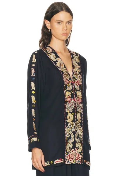 Bode Feather Runner Embroidered Cotton-blend Twill Jacket In Multi