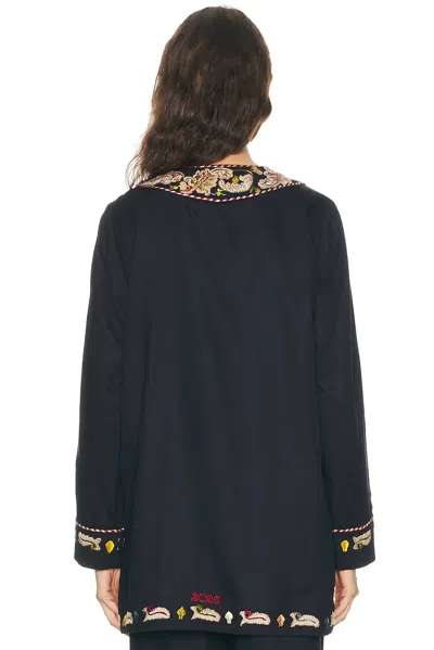 Bode Feather Runner Embroidered Cotton-blend Twill Jacket In Multi