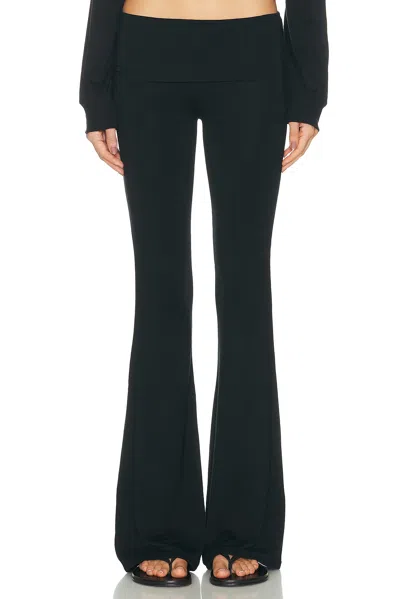 Éterne Foldover Jersey Flared Pants In Black