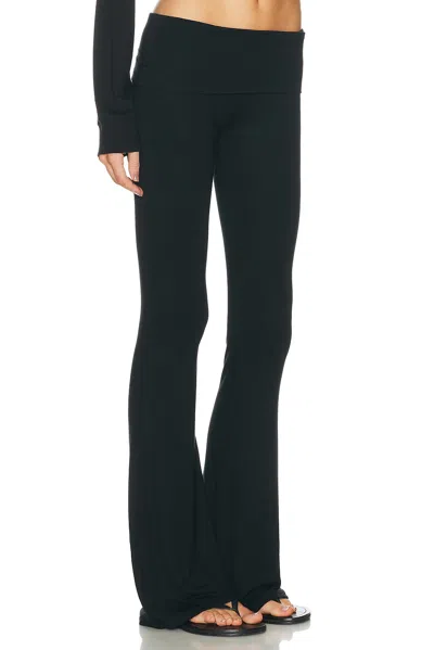Éterne Foldover Jersey Flared Pants In Black