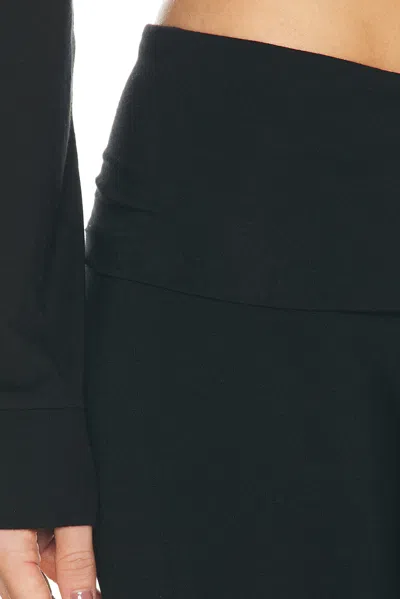 Éterne Foldover Jersey Flared Pants In Black