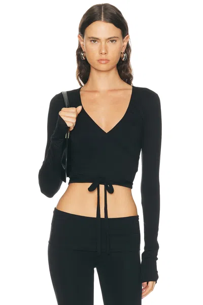 Éterne Wrap Top In Black - Size X-large