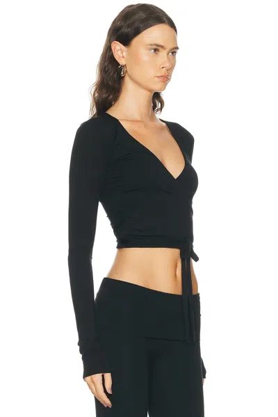 Éterne Wrap Top In Black - Size X-large