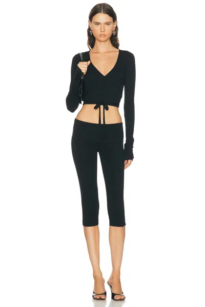 Éterne Wrap Top In Black - Size X-large