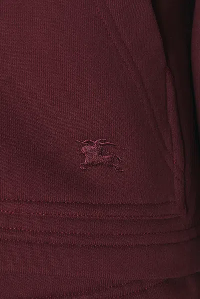 Burberry Harper Checked Cotton-jersey Zip-up Hoodie In Burgundy