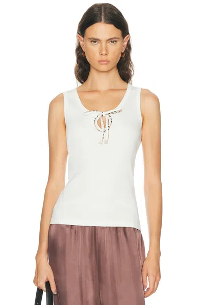 Burberry Ribbed-knit Tie-fastening Top In White