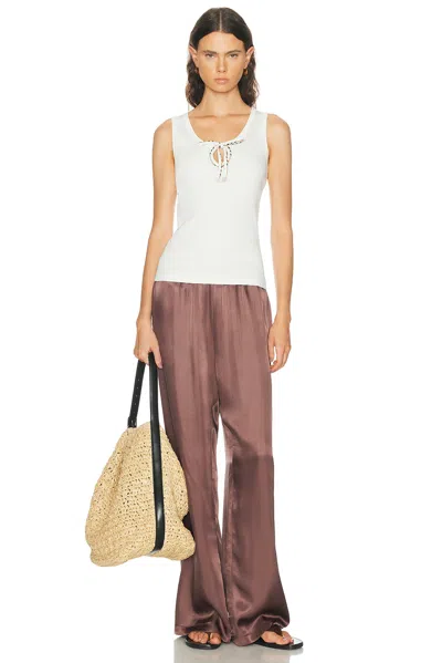 Burberry Ribbed-knit Tie-fastening Top In White