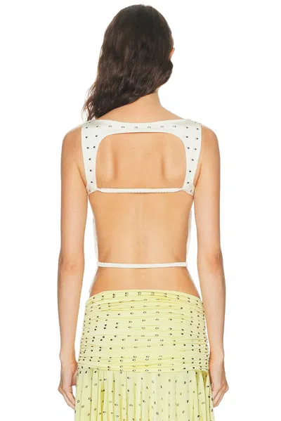 Siedres Stud-embellished Backless Top In White