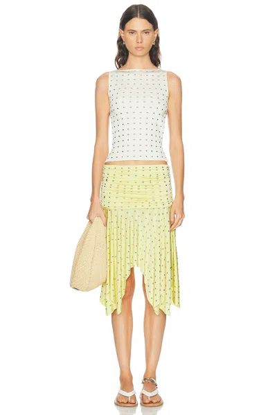 Siedres Stud-embellished Backless Top In White