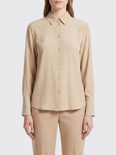 Max Mara Beige Regular Solid Shirt In Nude