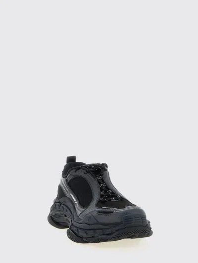 Balenciaga Black Polyester Athletic Sneakers In Black
