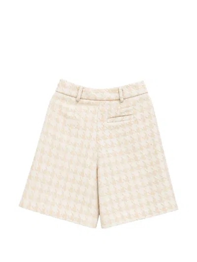 Alapage Houndstooth-pattern Shorts In Neutral