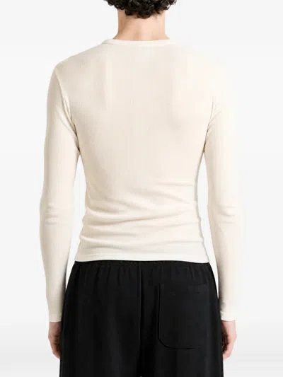 Auralee Long-sleeve T-shirt In Neutral