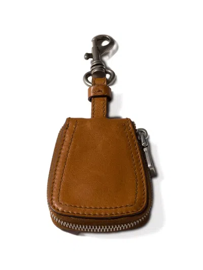 Miu Miu Leather Keyring Trick In Brown