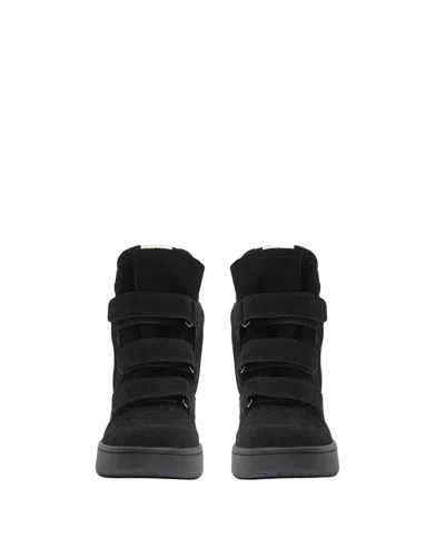 Isabel Marant Women Black Wedge With Insert Design And High Heel Sneaker In Leather Woman