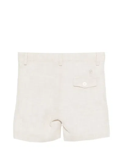 Patachou Belt-loop Buttoned Shorts In Neutral