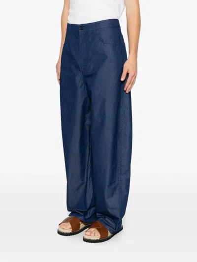 Givenchy Logo-print Belt-loop Trousers In Blue