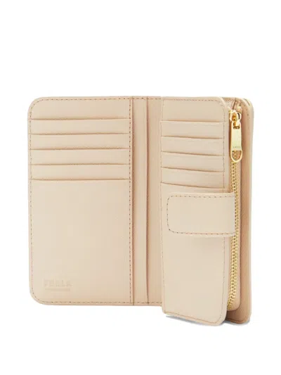 Furla Medium Classic Compact Leather Wallet In Neutral
