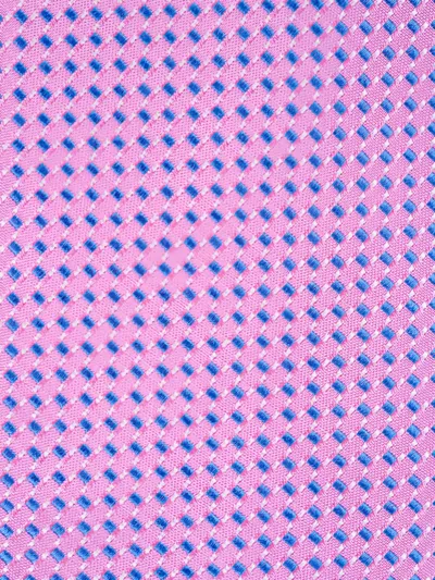 Eton Geometric-pattern Silk Tie In Pink