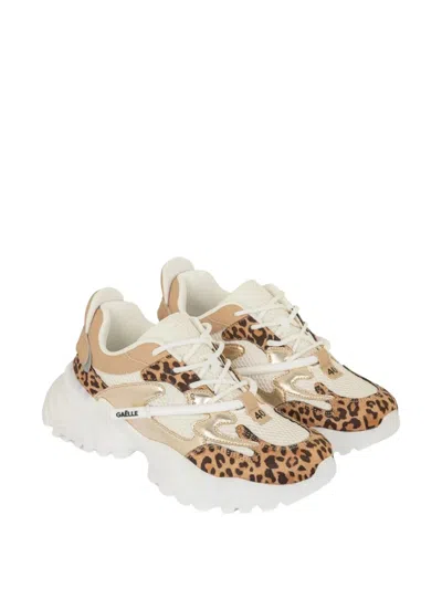 Gaëlle Leopard-panel Sneakers In Neutral