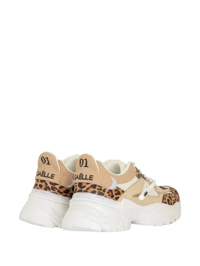 Gaëlle Leopard-panel Sneakers In Neutral