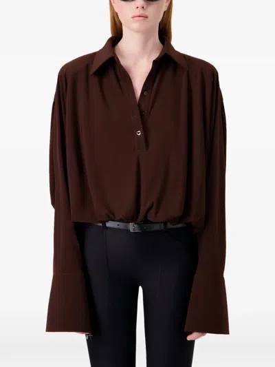 Coperni Draped Boxy Bodysuit In Red