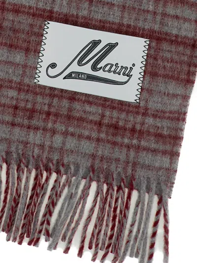 Marni Check-pattern Fringed Scarf In Multi