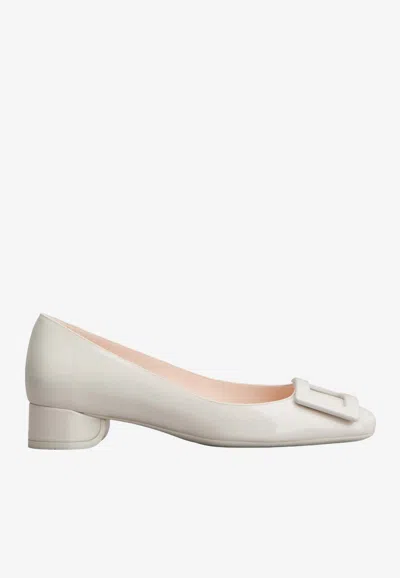 Roger Vivier Roundy Lacquered Decollete 25 Pumps For Women In White