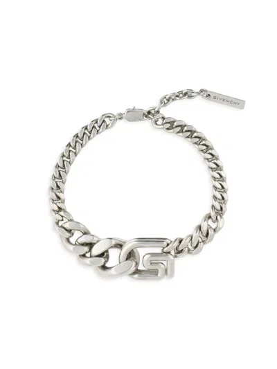 Givenchy Logo Plaque Chained Bracelet In Metallic