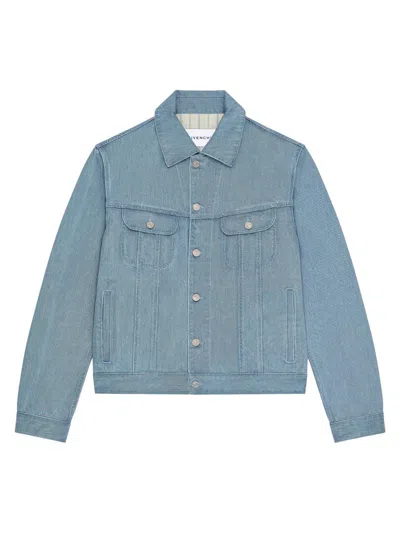 Givenchy Logo-patch Denim Jacket In Blue